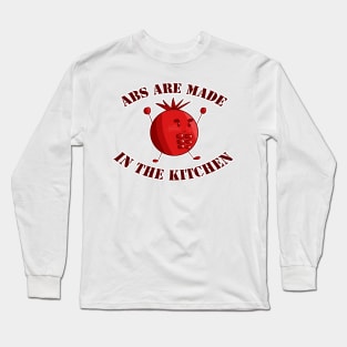 Six-Pack Tomato - Abs are made in the Kitchen Long Sleeve T-Shirt